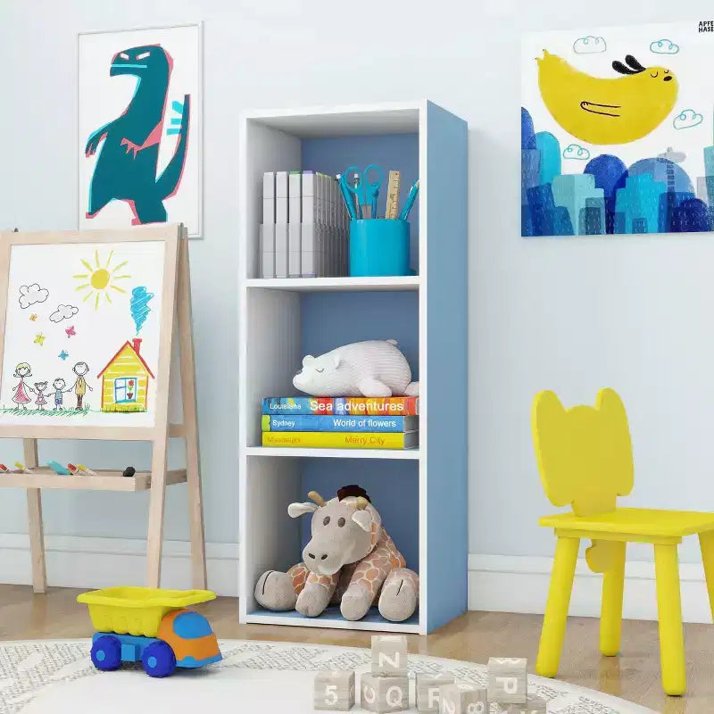 Libreria decorativa a 3 cubi, libreria aperta, organizer per giocattoli, orizzontale, verticale