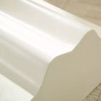 Set tavolino da caffè in fibra di vetro, tavolino da appoggio, tavolino d'accento, tavolino laterale, tavolino da cocktail, tavolino centrale, design con bordo ondulato, beige, nessun assemblaggio