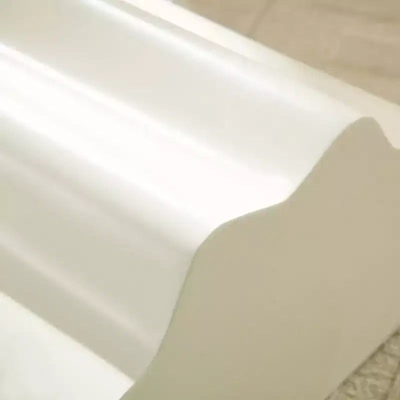 Set tavolino da caffè in fibra di vetro, tavolino da appoggio, tavolino d'accento, tavolino laterale, tavolino da cocktail, tavolino centrale, design con bordo ondulato, beige, nessun assemblaggio