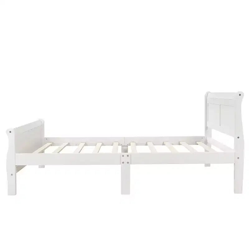 Letto a piattaforma in legno Letto singolo con testiera, pediera e doghe in legno