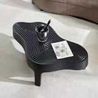 Tavolini da caffè rotondi moderni a incastro a 2 livelli, facili da montare per soggiorno/camera da letto/balcone/giardino