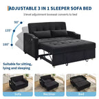 Divano letto convertibile 3 in 1, divano moderno rivestito, divanetto letto in velluto a coste con letto estraibile, schienale regolabile, per soggiorno