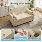 Divano letto convertibile 3 in 1, divano moderno rivestito, divanetto letto in velluto a coste con letto estraibile, schienale regolabile, per soggiorno