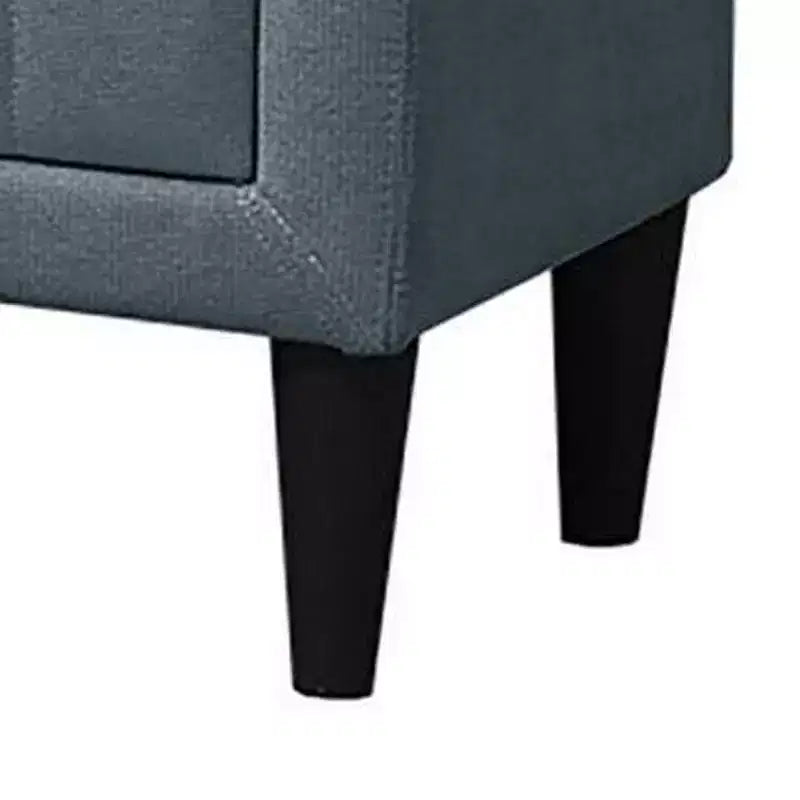 Comodino, 2 Cassetti, Rivestimento in Lino Spazzolato Grigio Ardesia da 56 cm