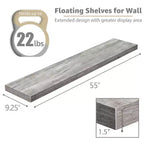 Set di 3 mensole galleggianti da 140 cm da parete per bagno, decorazione da parete per camera da letto, cucina, soggiorno, porta libri