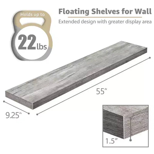 Set di 3 mensole galleggianti da 140 cm da parete per bagno, decorazione da parete per camera da letto, cucina, soggiorno, porta libri