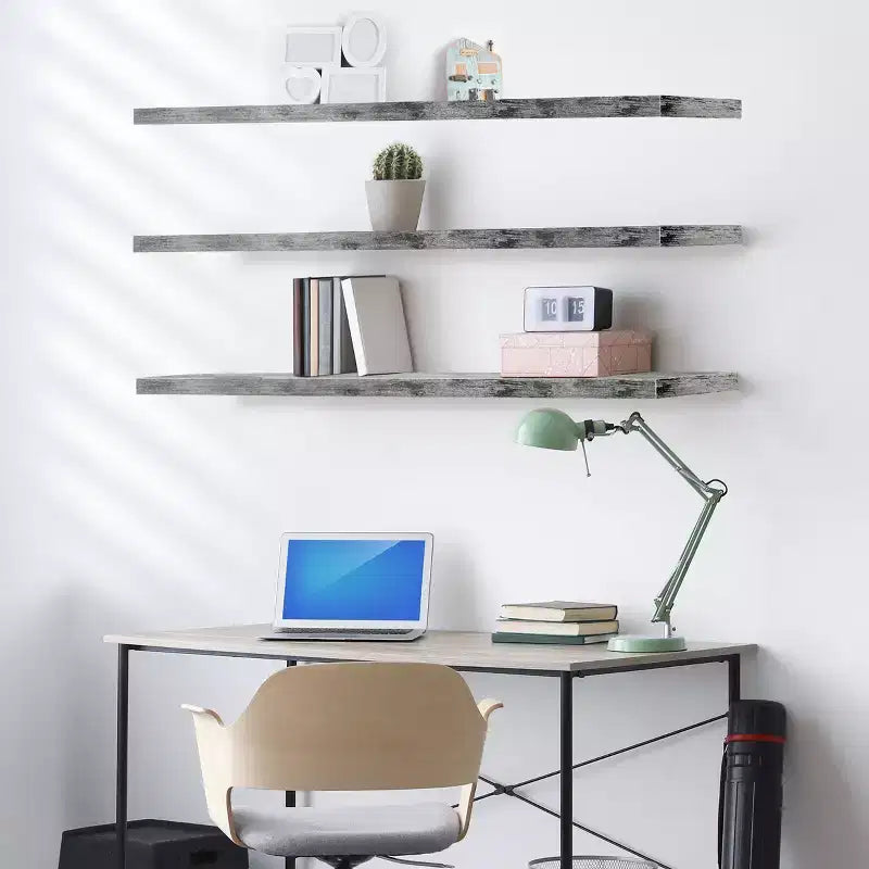 Set di 3 mensole galleggianti da 140 cm da parete per bagno, decorazione da parete per camera da letto, cucina, soggiorno, porta libri