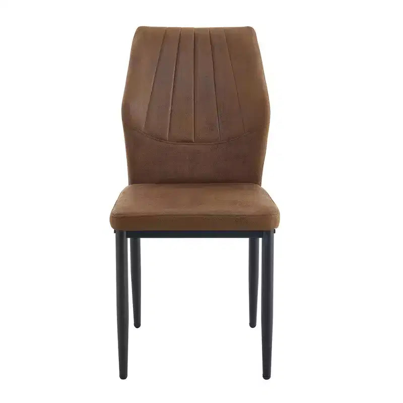 Homy Casa Sedie da pranzo moderne in similpelle con gambe in metallo, seduta imbottita, marrone