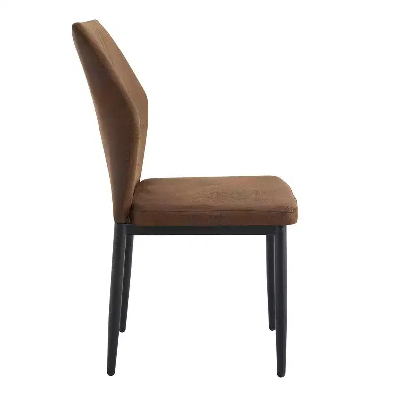 Homy Casa Sedie da pranzo moderne in similpelle con gambe in metallo, seduta imbottita, marrone
