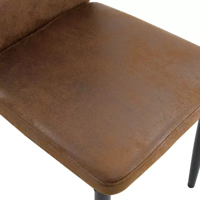 Homy Casa Sedie da pranzo moderne in similpelle con gambe in metallo, seduta imbottita, marrone