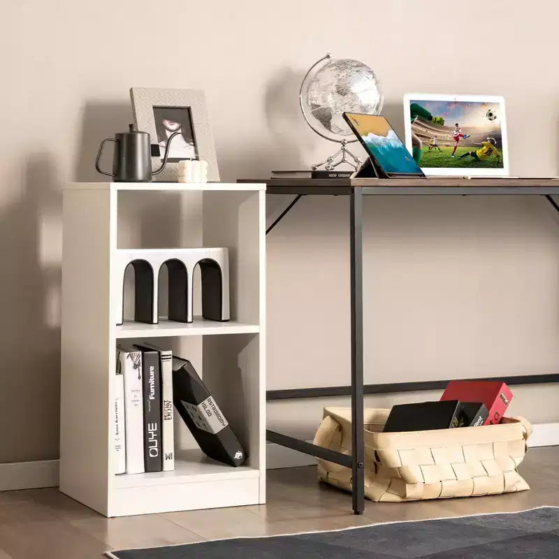 Libreria a 2 ripiani aperta in legno, set organizer per esposizione, cubo porta dischi in vinile