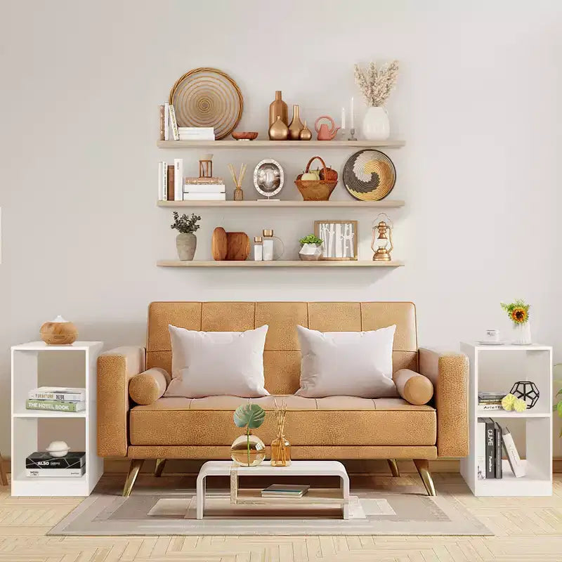 Libreria a 2 ripiani aperta in legno, set organizer per esposizione, cubo porta dischi in vinile