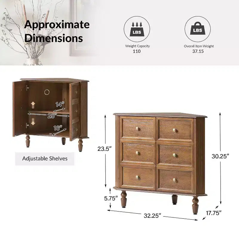 Mobile angolare a 2 ante Roland 30 H con gambe a fuso|ARTFUL LIVING DESIGNS