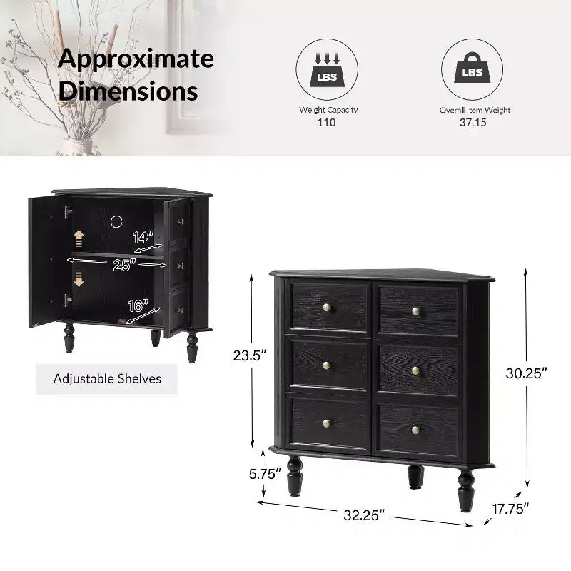 Mobile angolare a 2 ante Roland 30 H con gambe a fuso|ARTFUL LIVING DESIGNS