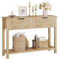 43 Farmhouse Entryway Console Table with 2 Drawers & 2-Tier Storage for Living Room, Foyer (Natural wood color)