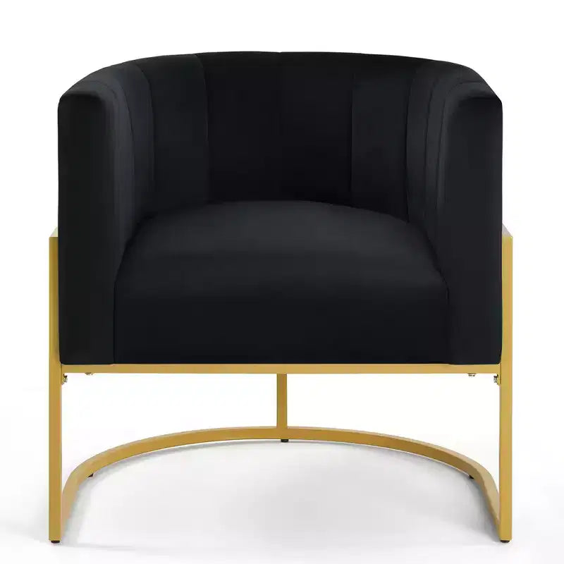 Poltroncina in velluto con cuscino, piedini in metallo dorato, schienale curvo, sedia da trucco imbottita, poltrona relax per casa